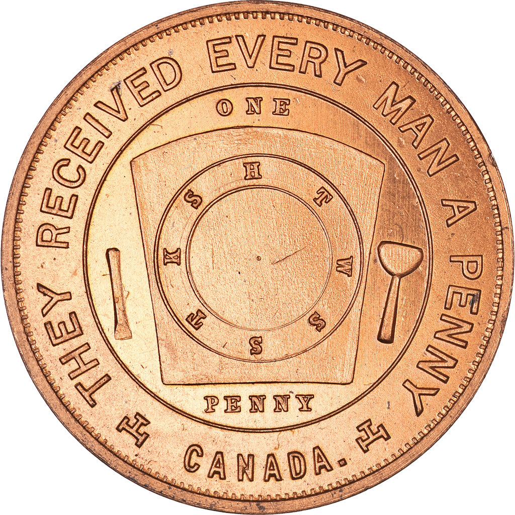 Canada, Jeton, Masonic, New Liskeard, Temiskaming, Chapter Penny, SPL, Cuivre