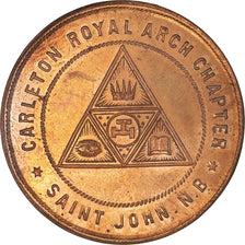 Canada, Token, Masonic, Saint John, Royal Arch, Chapter Penny, AU(55-58), Copper