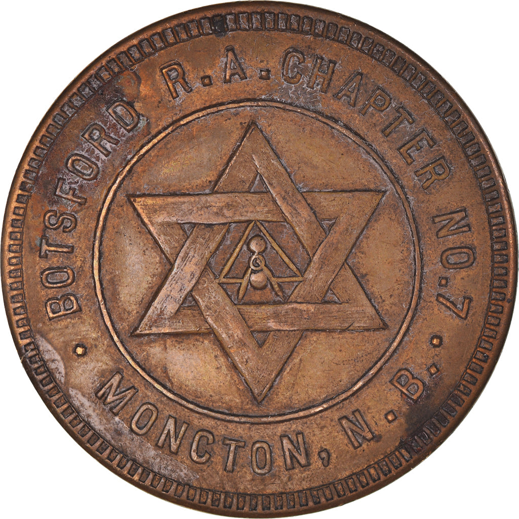 Canadá, zeton, Masonic, Moncton, Botsford, Chapter Penny, EBC, Cobre