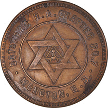 Canadá, zeton, Masonic, Moncton, Botsford, Chapter Penny, EBC, Cobre
