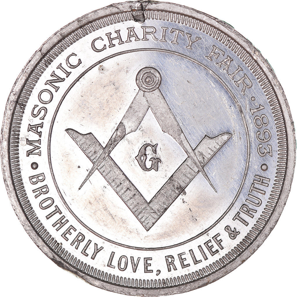 Canadá, zeton, Masonic Charity Fair, 1893, EBC, White Metal