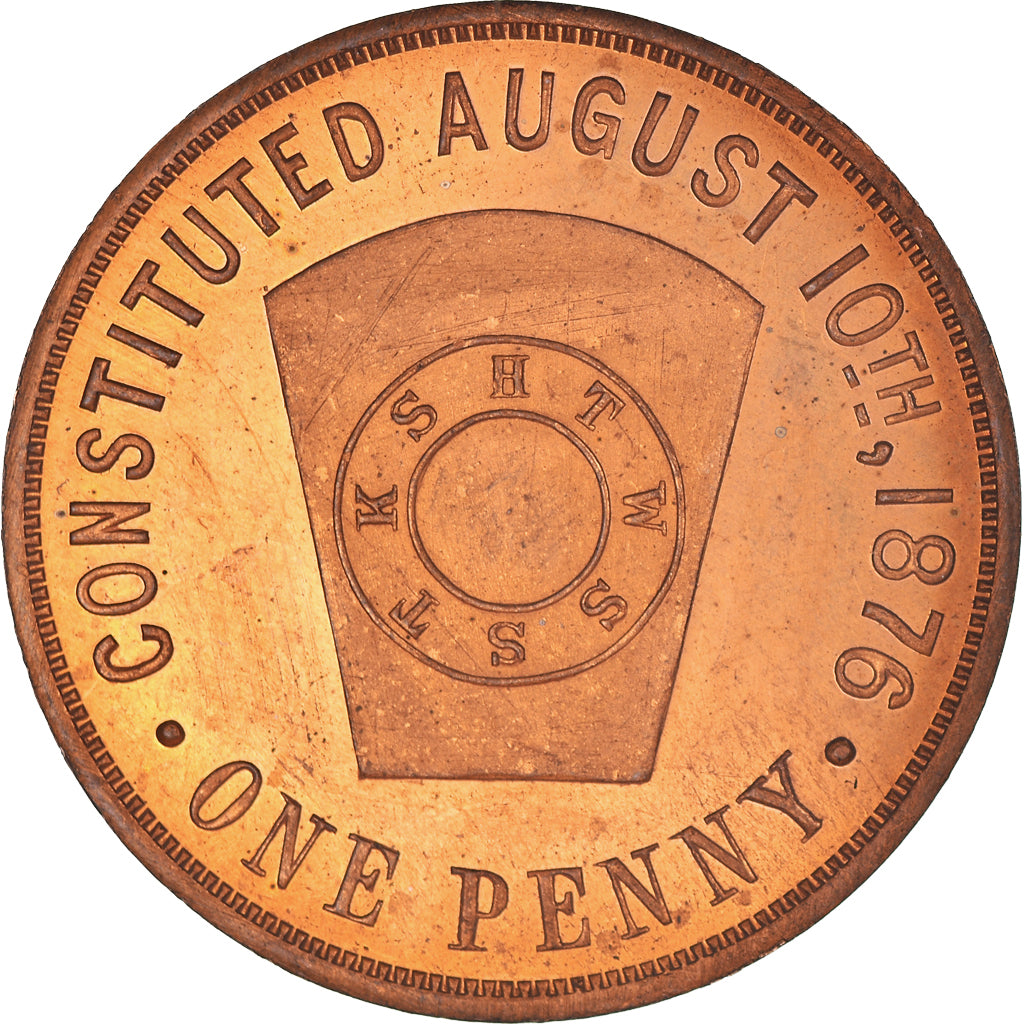 Canadá, Token, Maçonaria, Amherstburg, Chapter Penny, MS(63), Cobre