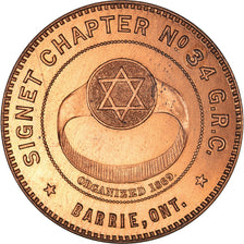Canada, Token, Masonic, Barrie, Signet, Chapter Penny, MS(64), Copper
