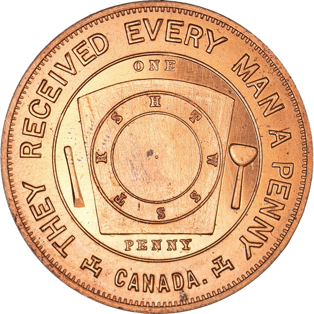 Canada, Token, Masonic, Barrie, Signet, Chapter Penny, MS(64), Copper