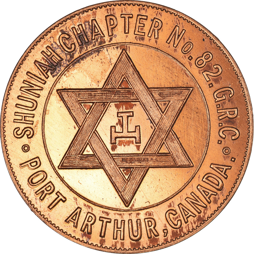 Canada, Token, Masoneria, Port Arthur, Shunia, Chapter Penny, MS(64), Miedź