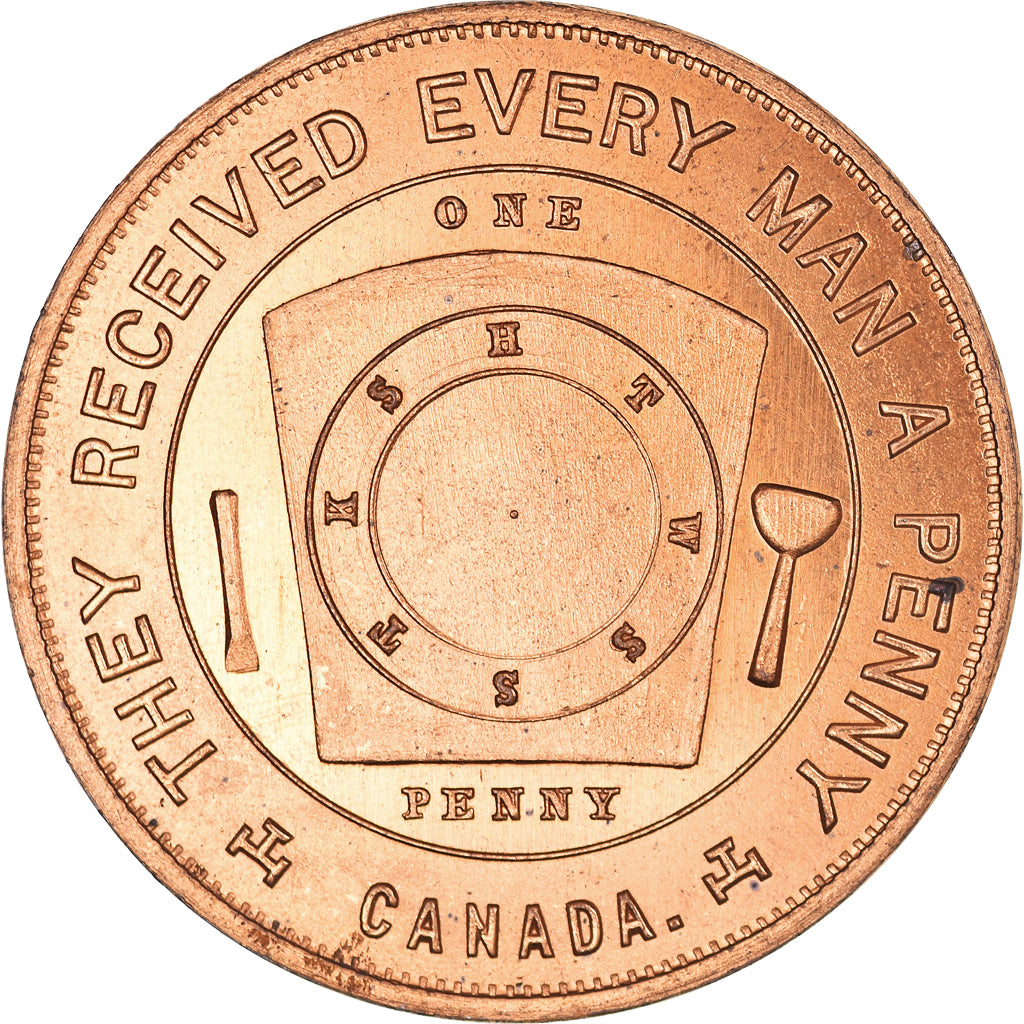 Canada, Token, Masonic, Cornwall, Covenant, Chapter Penny, MS(63), Copper