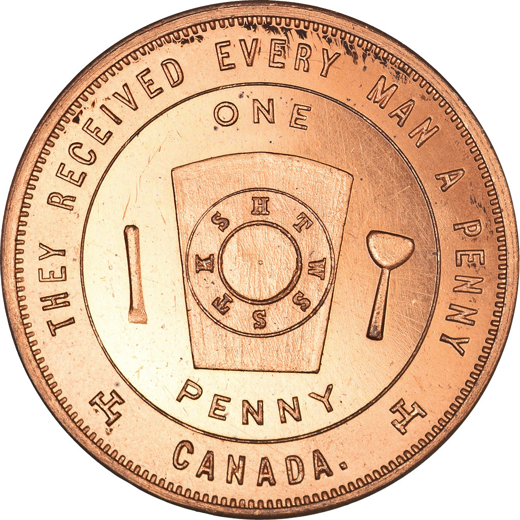 Canada, Token, Masonic, Brantford, Mount Horeb, Chapter Penny, MS(64), Copper