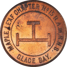 Canada, ficha, Masonic, Glace Bay, Maple Leaf, Chapter Penny, SPL, Rame