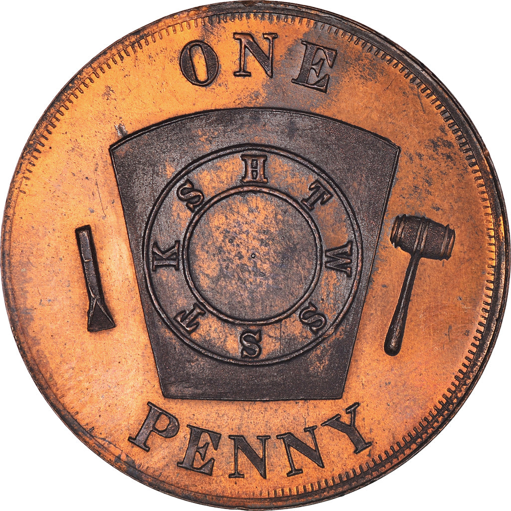 Canada, ficha, Masonic, Glace Bay, Maple Leaf, Chapter Penny, SPL, Rame