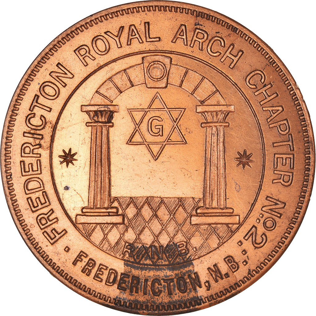 Canadá, zeton, Masonic, Fredericton Royal Arch, Chapter Penny, SC, Cobre