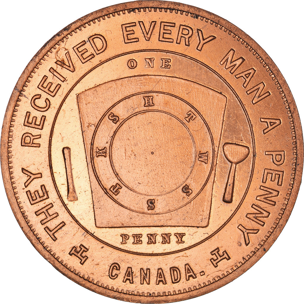 Canadá, zeton, Masonic, Fredericton Royal Arch, Chapter Penny, SC, Cobre