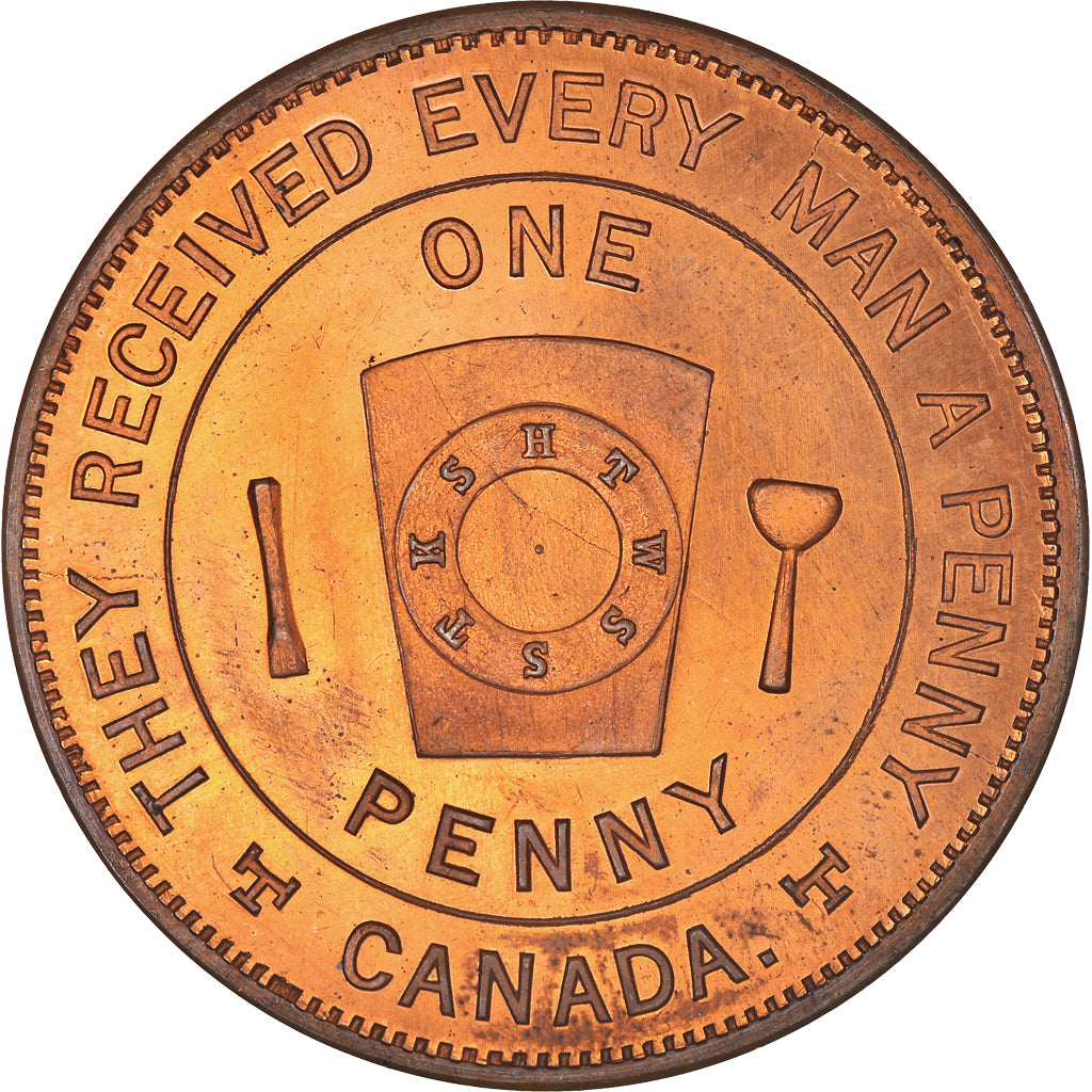 Canadá, Token, Maçonaria, Goderich, Huron, Chapter Penny, MS(63), Cobre