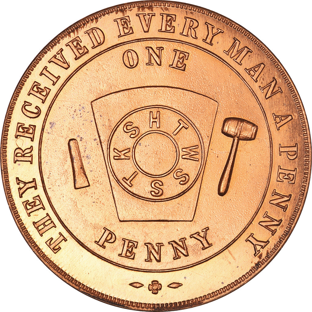 Canada, Token, Masonic, Belleville, The Moira, Chapter Penny, MS(65-70), Copper