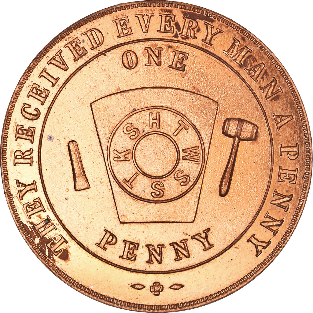 Canadá, zeton, Masonic, Erie Royal Arch, Chapter Penny, SC+, Cobre