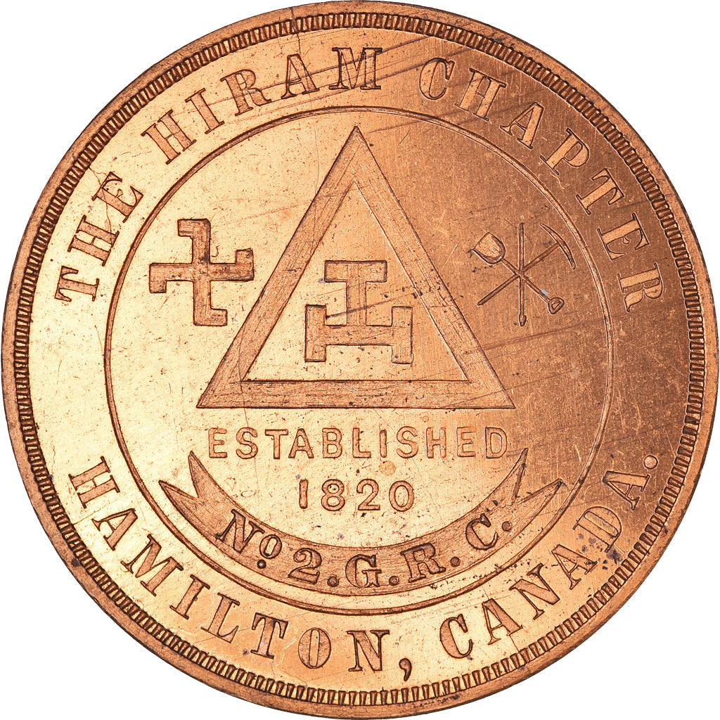 Canada, Token, Masonic, Visit of Hiram Chapter, 1908, Chapter Penny, MS(65-70)
