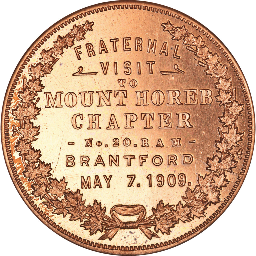 Kanada, betaalpenning, Masonic, Visit to Mount Horeb, 1909, Chapter Penny, STGL