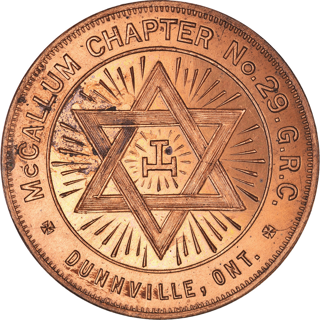 Canada, Jeton, Masonic, Brighton, Presqu'isle, Chapter Penny, SPL+, Cuivre