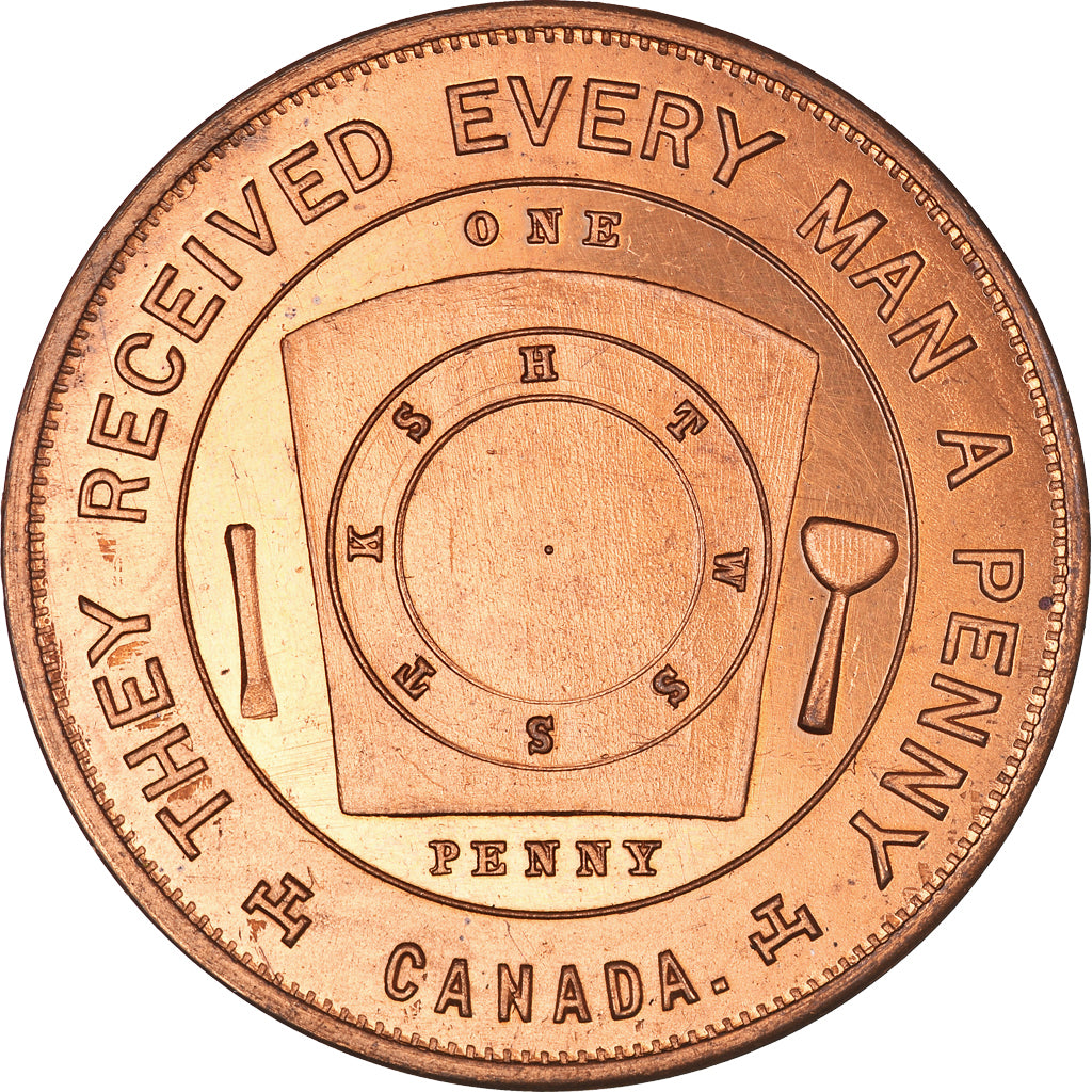 Canada, Jeton, Masonic, Brighton, Presqu'isle, Chapter Penny, SPL+, Cuivre