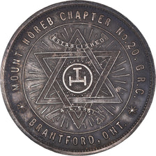 Canadá, zeton, Masonic, Brantford, Mount Horeb, Chapter Penny, SC, Plata