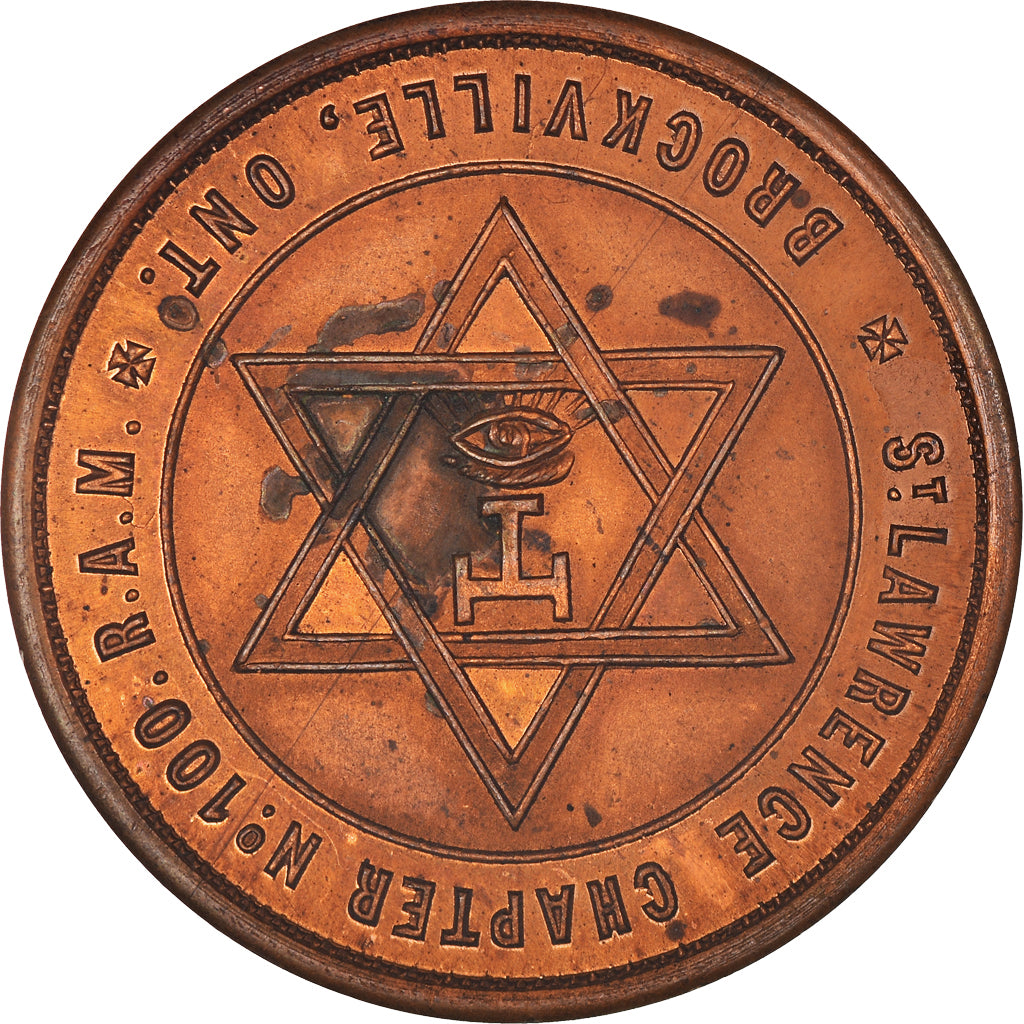 Canada, Jeton, Masonic, Brockville, St Lawrence, Chapter Penny, SPL, Cuivre
