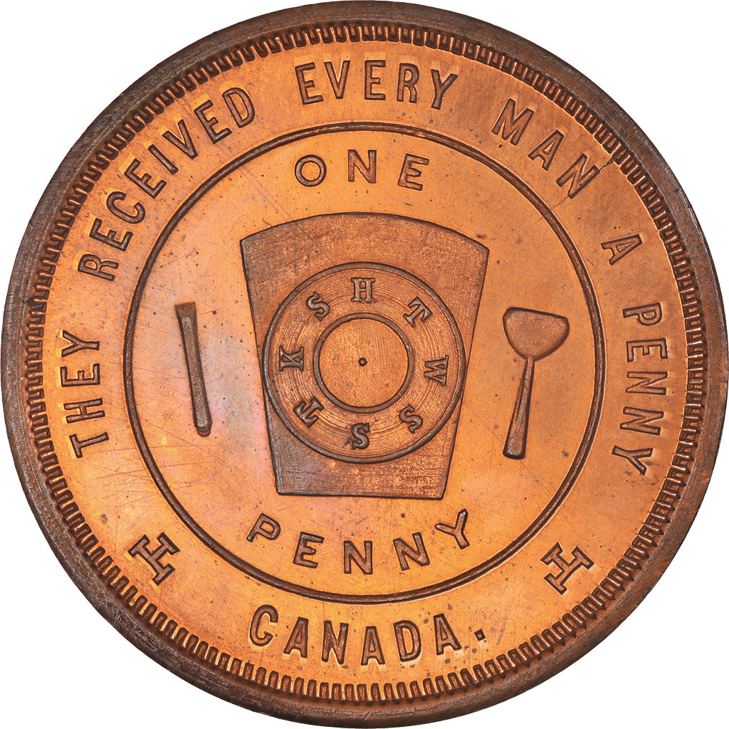 Canada, Jeton, Masonic, Brockville, St Lawrence, Chapter Penny, SPL, Cuivre