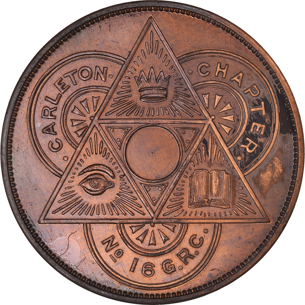 Canada, Token, Masonic, Carleton, Chapter Penny, MS(63), Copper