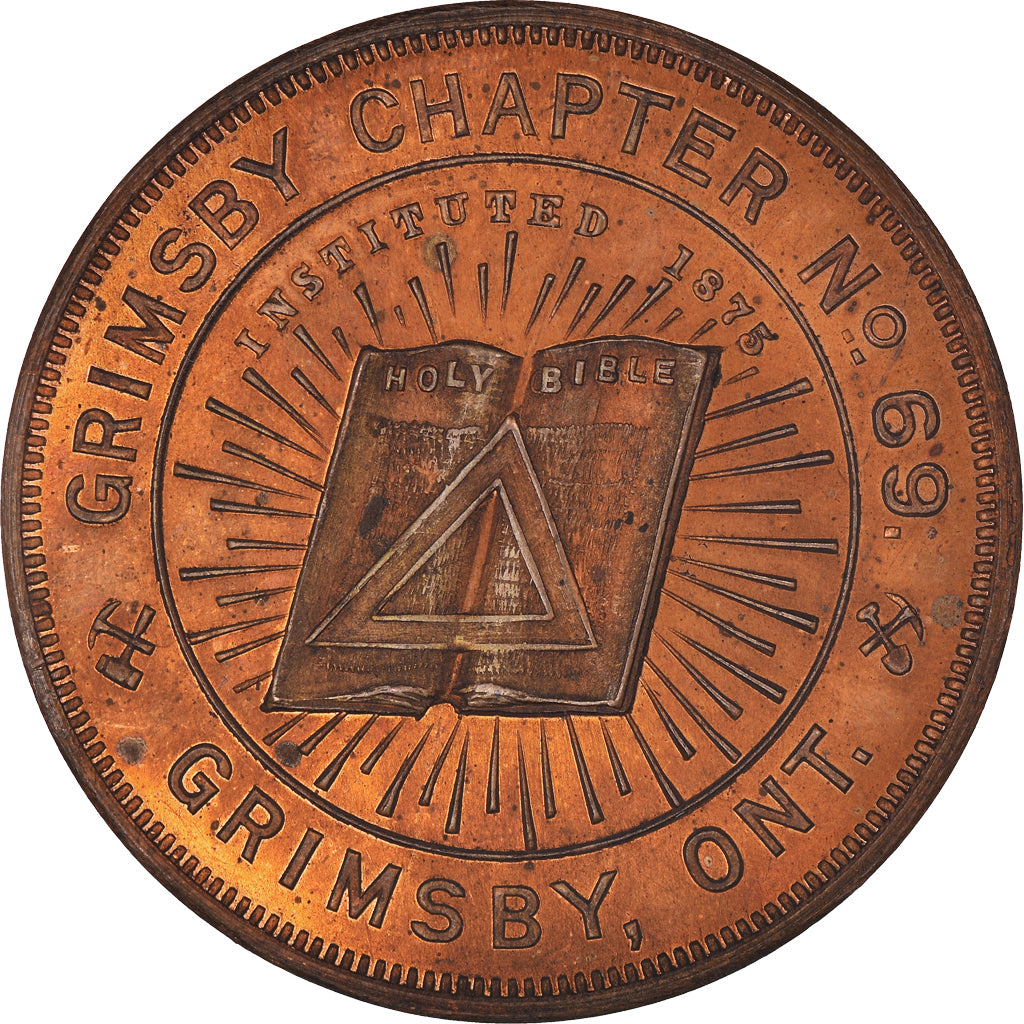 Canada, Token, Masonic, Grimsby, Chapter Penny, MS(60-62), Copper