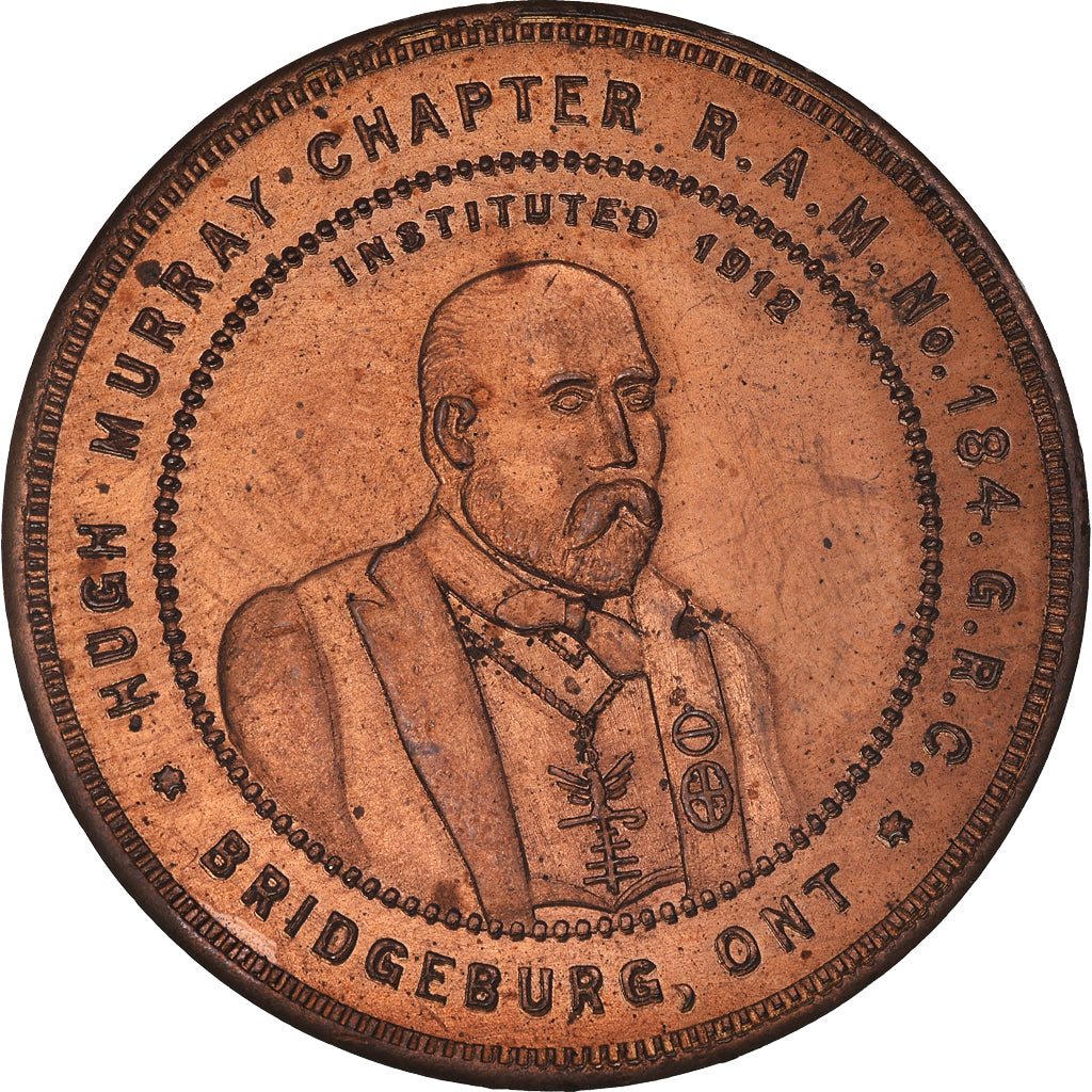Kanada, betaalpenning, Masonic, Bridgeburg, Hugh Murray, Chapter Penny, VZ