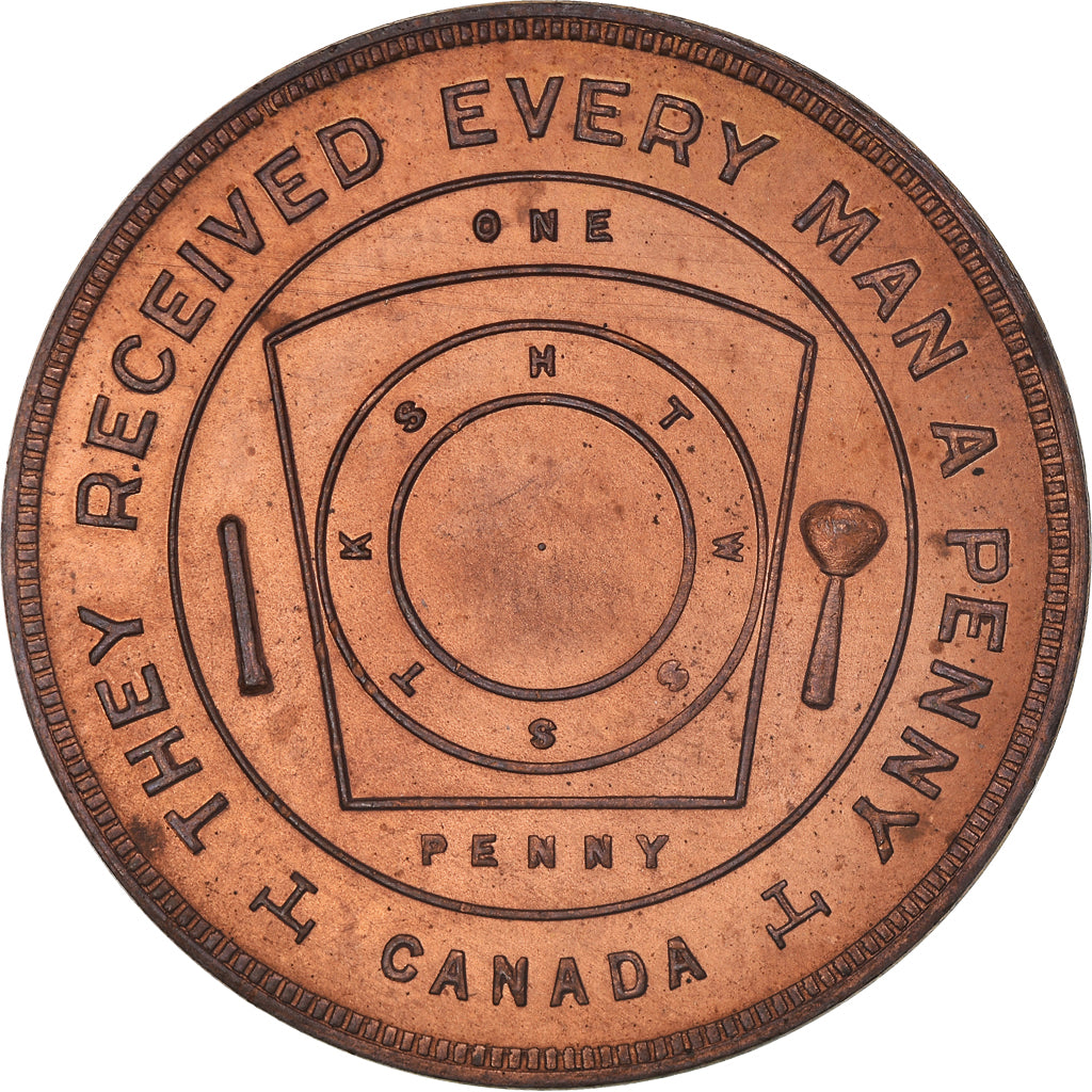 Kanada, betaalpenning, Masonic, Bridgeburg, Hugh Murray, Chapter Penny, VZ