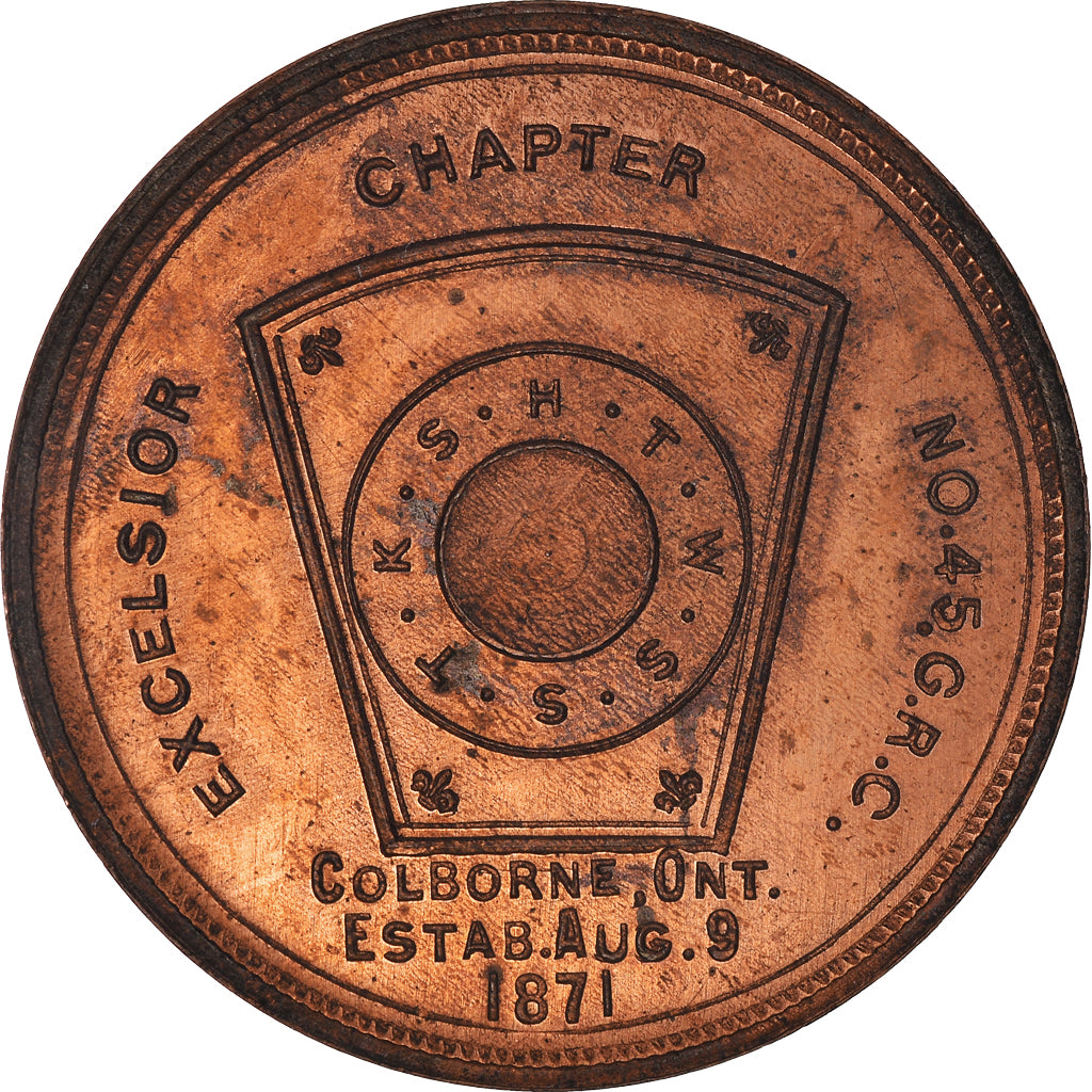 Canada, Jeton, Masonic, Colborne, Chapter Penny, SPL, Cuivre