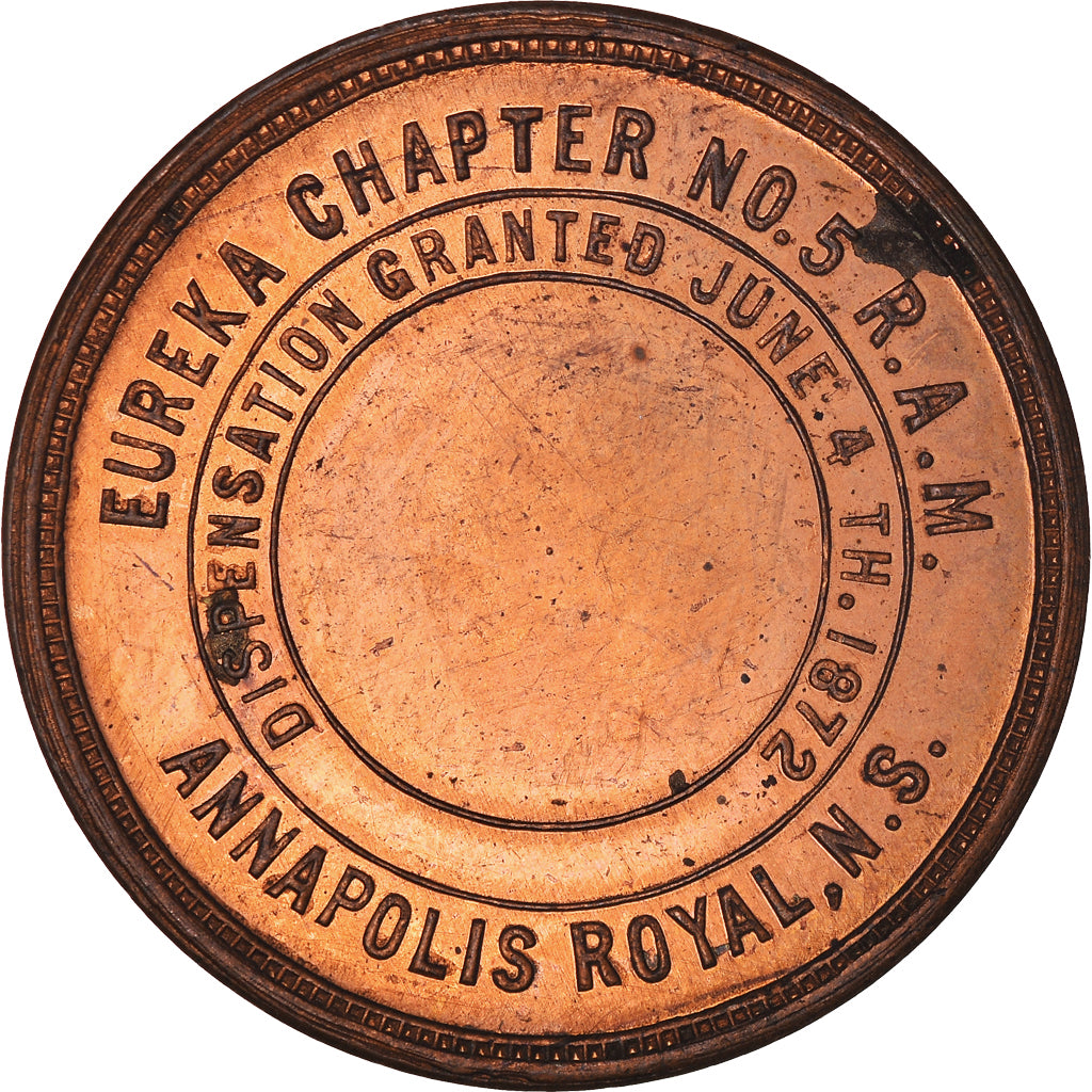 Canada, Token, Masonic, Annapolis Royal NS, Eureka, Chapter Penny, MS(60-62)