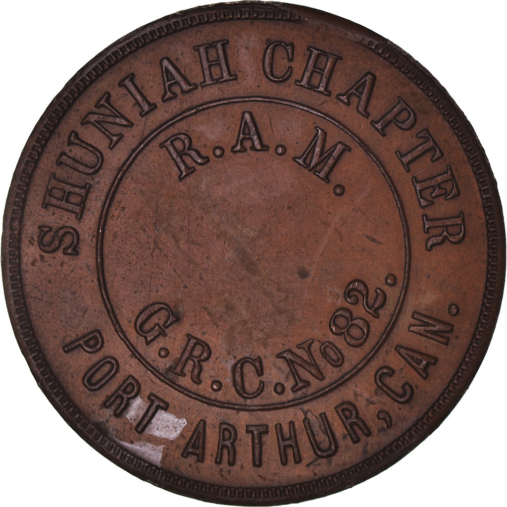 Canada, Token, Masonic, Port Arthur, Shunia, Chapter Penny, MS(60-62), Copper