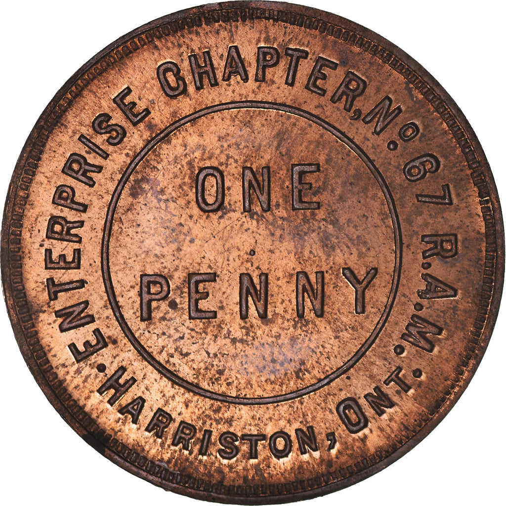 Canada, Token, Masonic, Harriston, Enterprise, Chapter Penny, MS(60-62), Copper