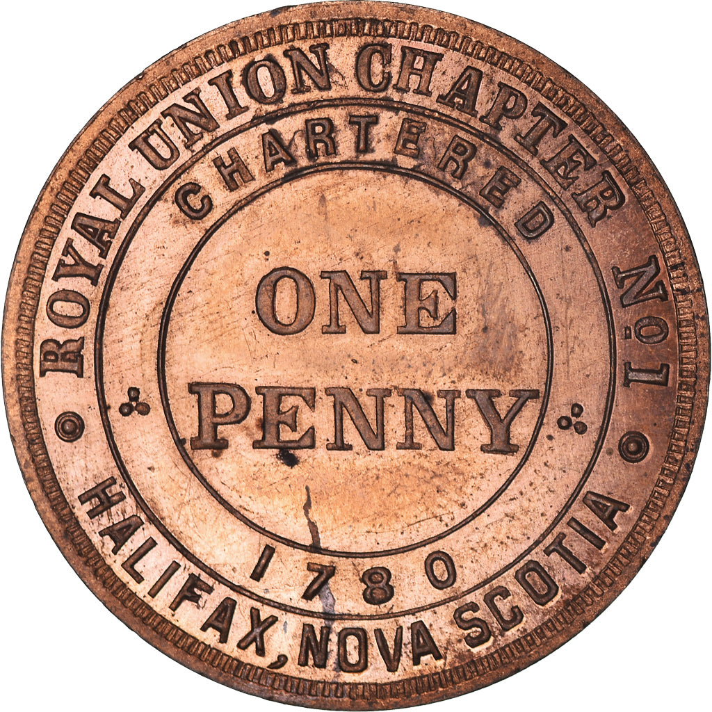 Kanada, betaalpenning, Masonic, Halifax, Royal Union, Chapter Penny, UNZ, Kupfer