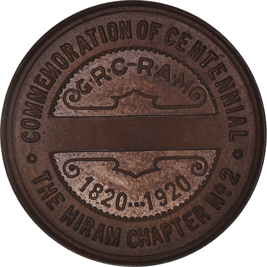 Canada, Token, Masonic, R.AM. Hiram, Chapter Penny, MS(65-70), Copper