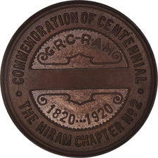 Canada, Token, Masonic, R.AM. Hiram, Chapter Penny, MS(65-70), Copper