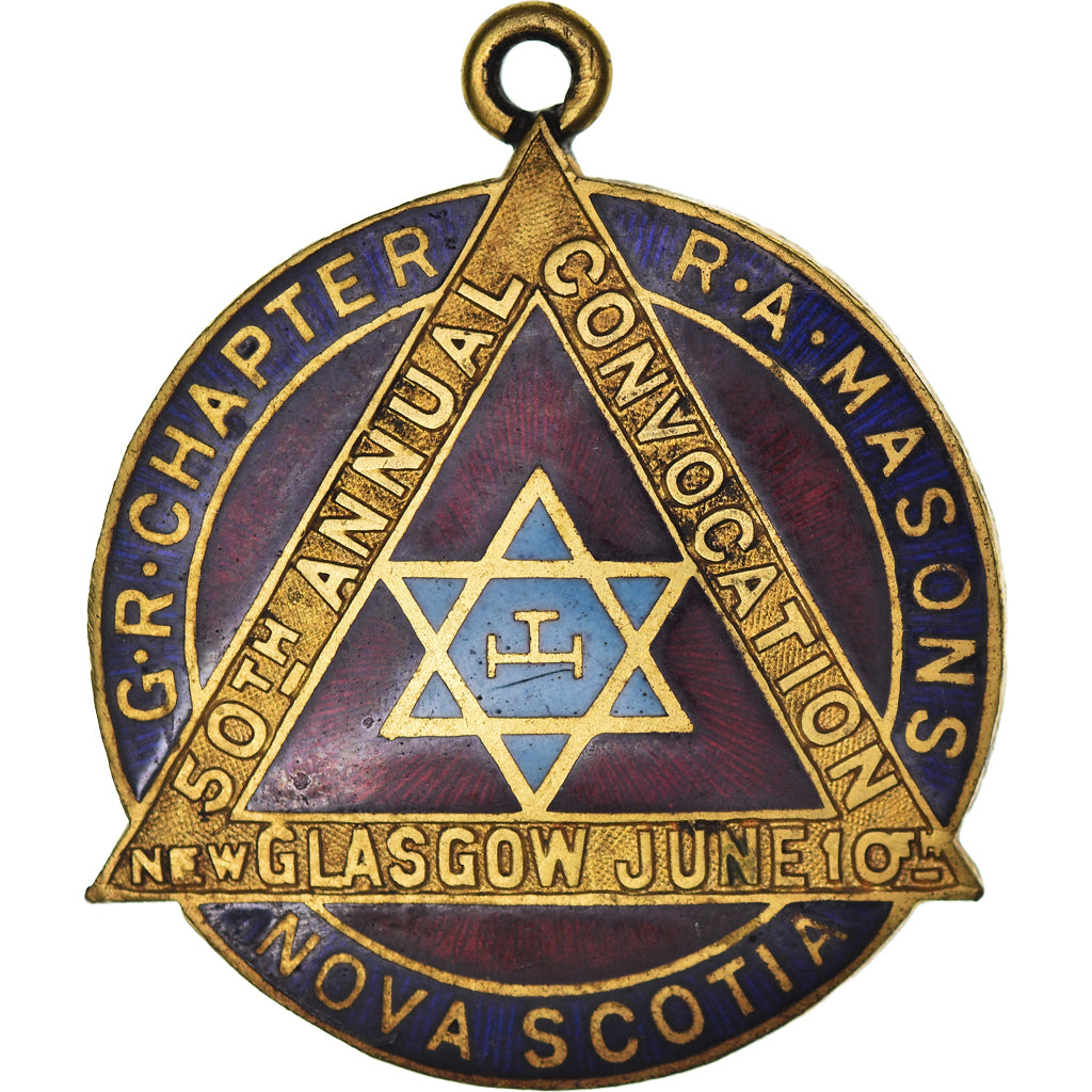 Canada, medaglia, Masonic, 50th Annual Convocation New Glasgow, SPL, Ottone