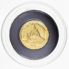 Coin, Congo Republic, Mont Saint-Michel, 100 Francs CFA, 2015, MS(65-70), Gold