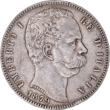 Münze, Italien, Umberto I, 5 Lire, 1879, Rome, SS, Silber, KM:20