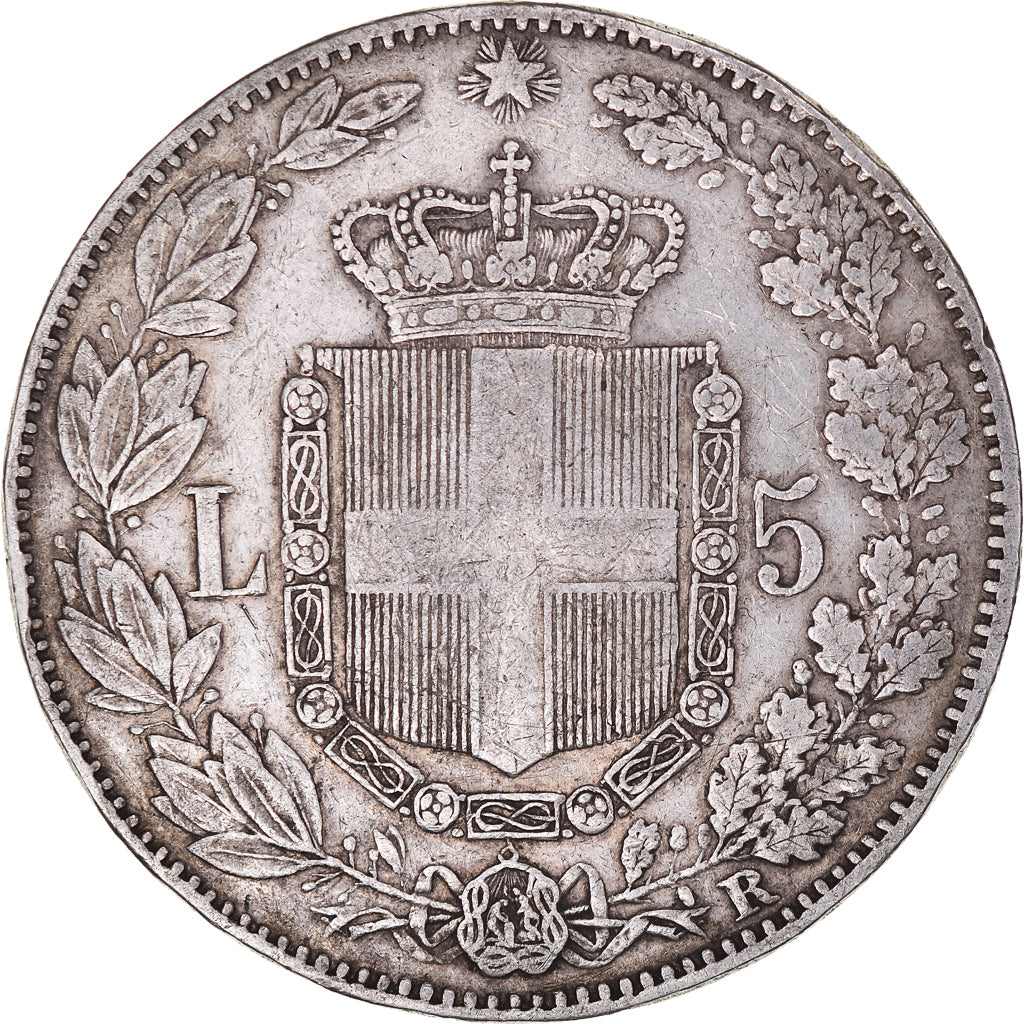 Münze, Italien, Umberto I, 5 Lire, 1879, Rome, SS, Silber, KM:20
