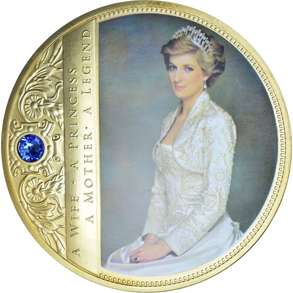 Reino Unido, medalha, Portrait of a Princess, Diana, MS(65-70), Cobre Dourado