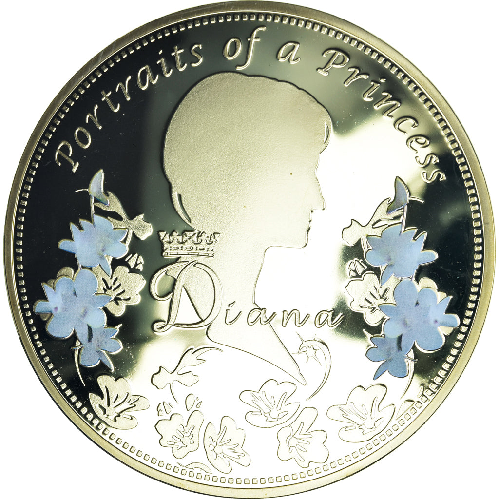 Reino Unido, medalha, Portrait of a Princess, Diana, MS(65-70), Cobre Dourado