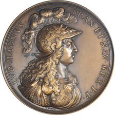 France, Médaille, Louis XIV, Nec Pluribus Impar, 1674, Varin, Refrappe, SUP+