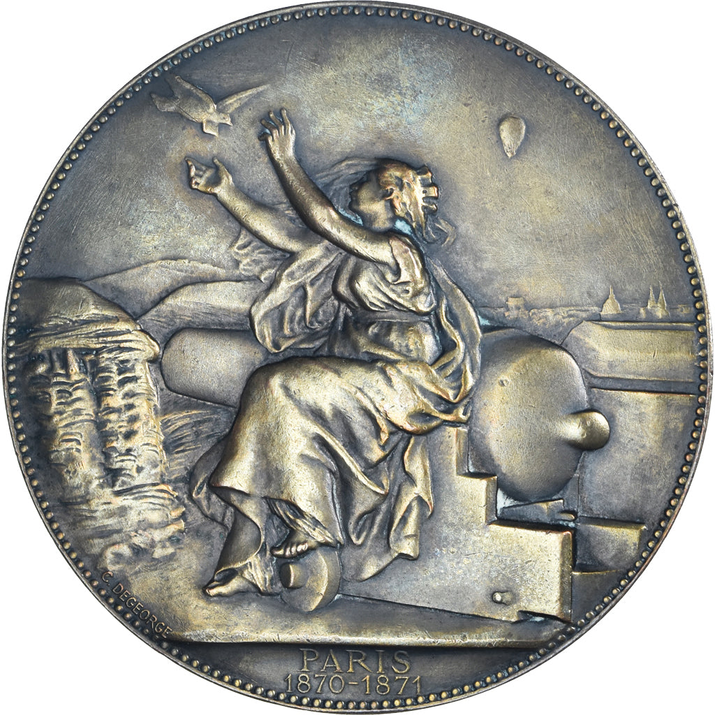 France, Medal, Ministère de la Guerre, Communications aériennes, 1870-1871