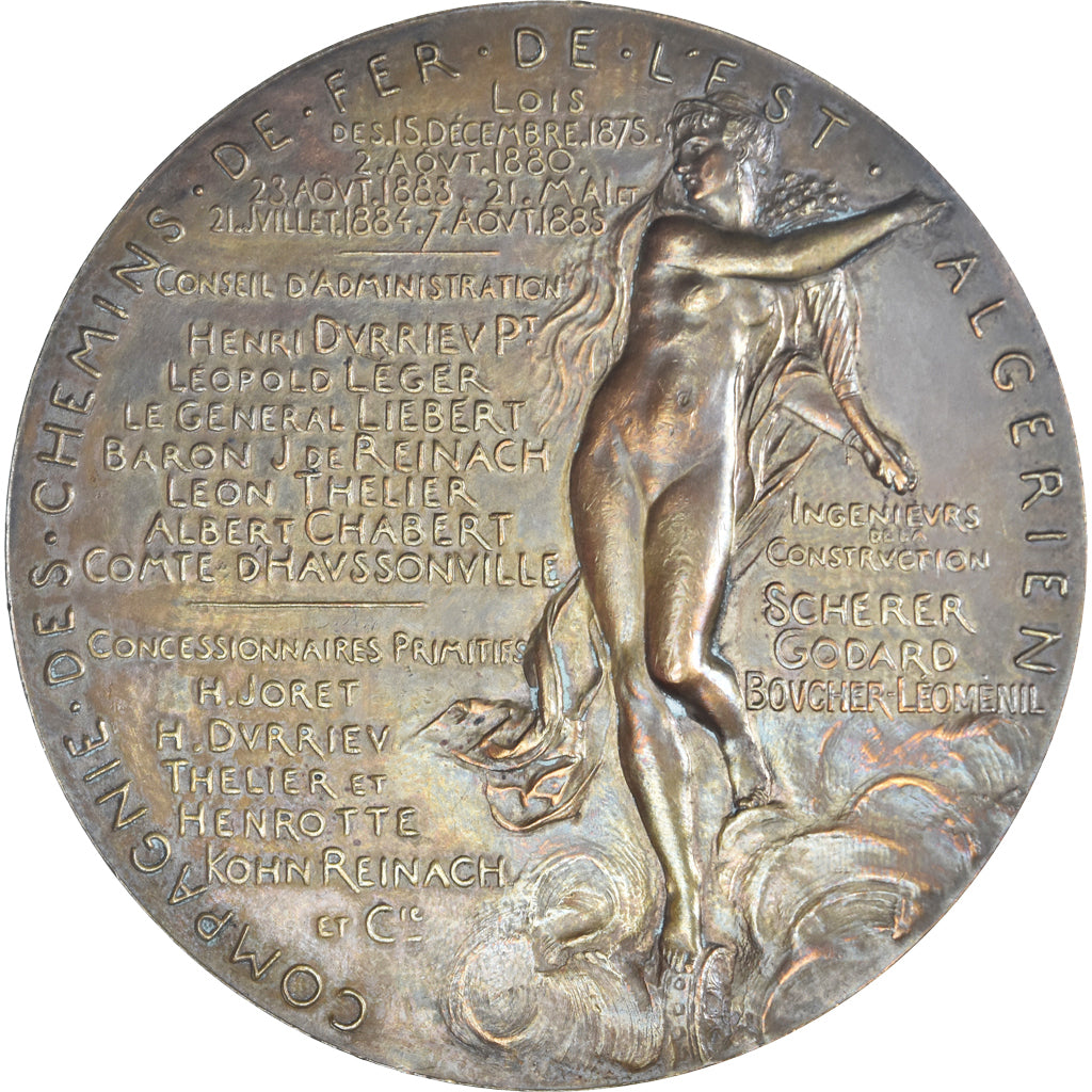 Algeria, Medal, Ouverture de la Ligne d'Alger à Constantine, Railway, 1886