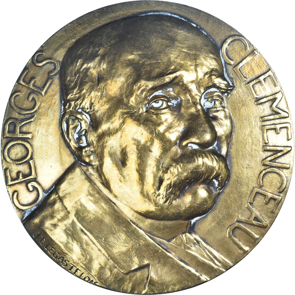 France, Medal, Georges Clemenceau, WAR, 1918, Legastelois, AU(50-53), Bronze