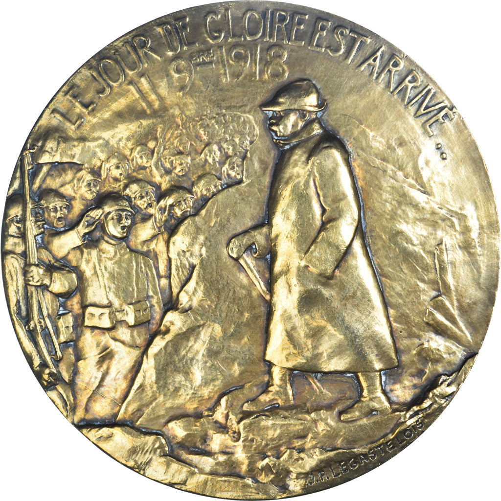 France, Medal, Georges Clemenceau, WAR, 1918, Legastelois, AU(50-53), Bronze