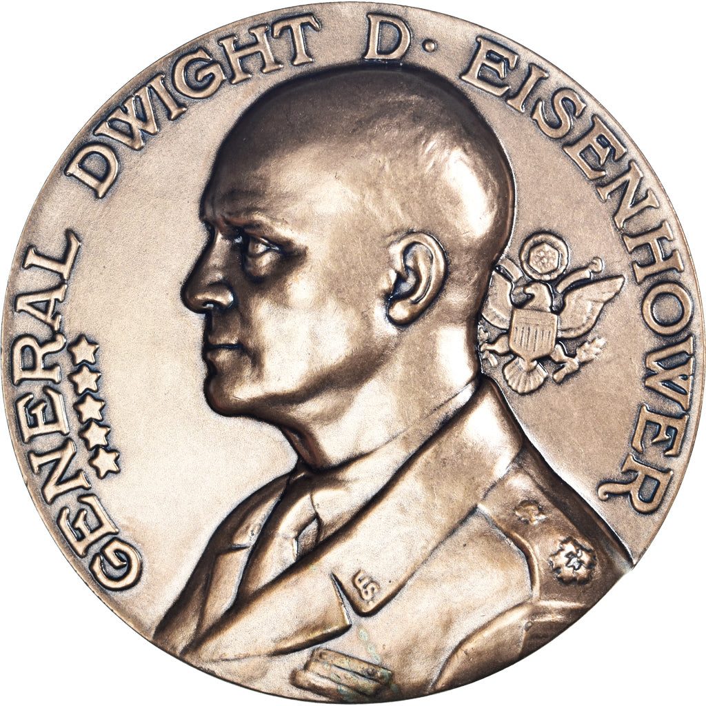 Francja, medal, General Dwight D. Eisenhower, WAR, Morlon, MS(65-70), Brązowy