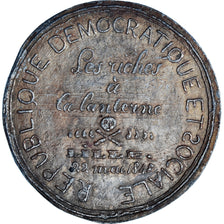 França, medalha, Les Riches à la Lanterne, Lille, Deuxième République, 1848