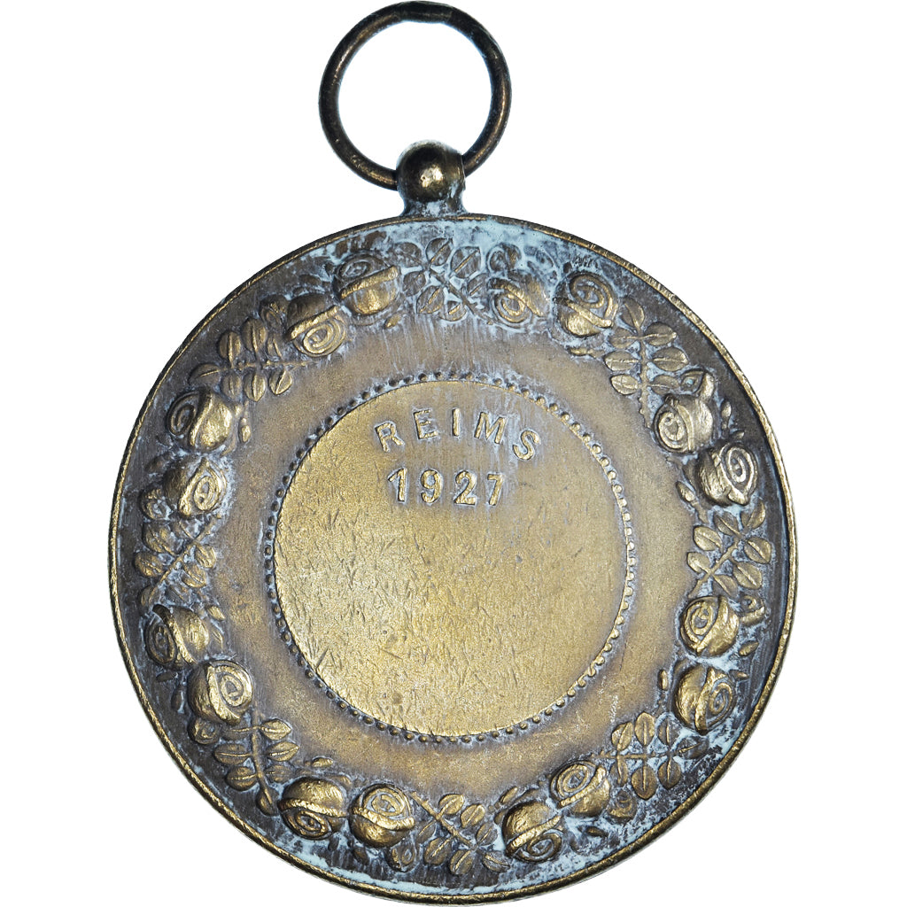France, Médaille, Concours de Musique, Reims, 1927, mascaux, TTB, Bronze